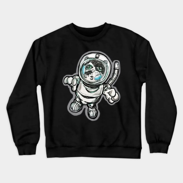 Nerf the Cat Astronaut Crewneck Sweatshirt by silentrob668